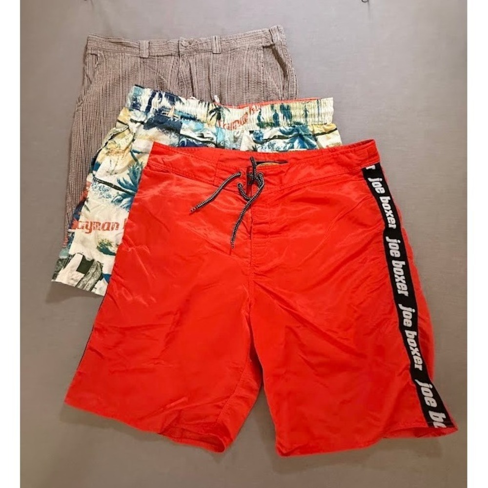 Men's XL Board Shorts Trunks Swimwear Caribbean Joe Boxer Ashworth Lot 36X10.